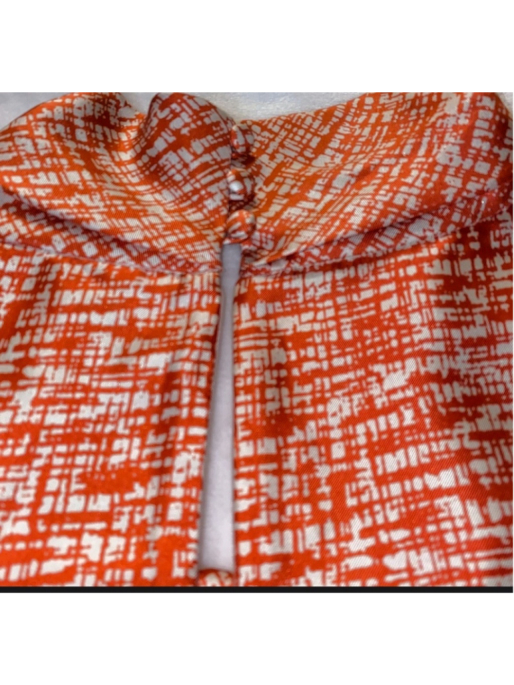 Banana Republic Womens 12 Silk Cowl Neck Dress Orange White Sheath Retro Career - Picture 3 of 8